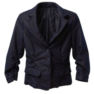 Have & Have girl's ruched black stretch blazer jacket Large